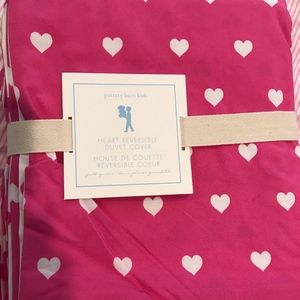 Pottery Barn Heart Reversible Duvet Cover NWT